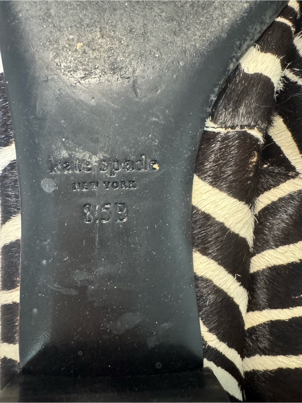 kate spade Black & White Zebra Mary Jane Flats - Picture 4 of 5